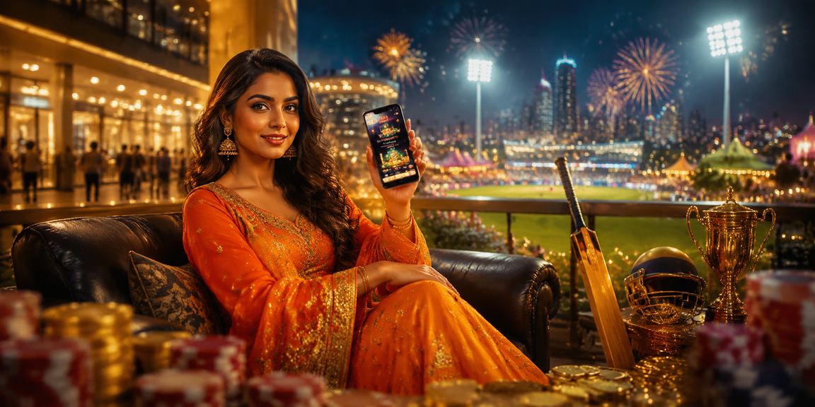 Cricket betting scene in India at night market with digital displays